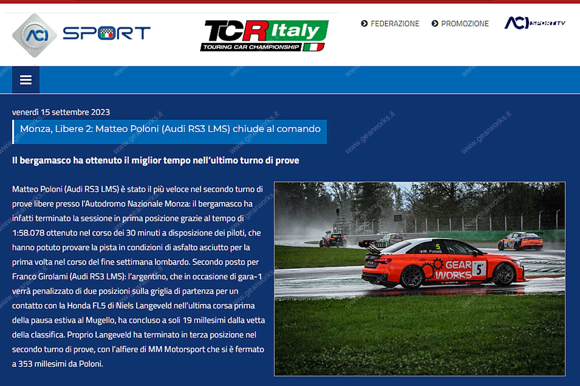 ACI Motorsport Matteo Poloni